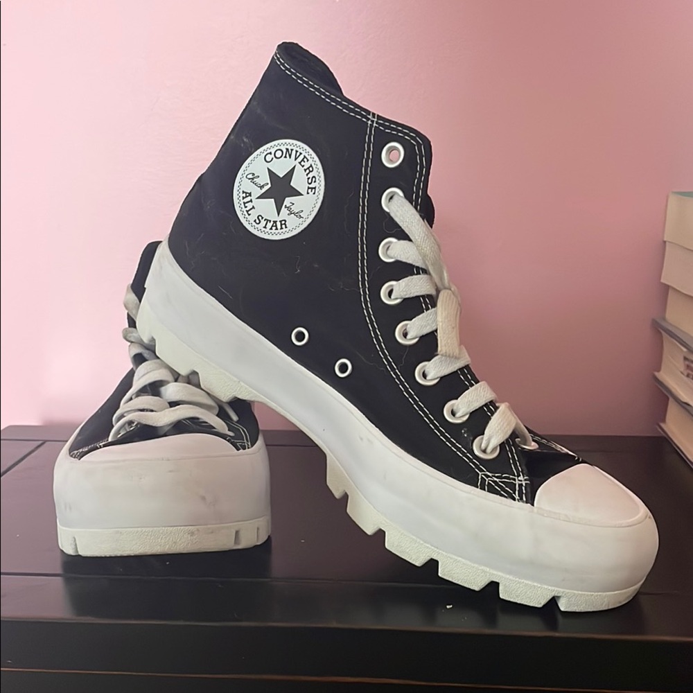 Converse Black and White Chunky Sole High-Tops